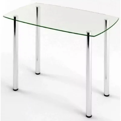 Glass dining table D-07-0 with tempered glass and chrome legs